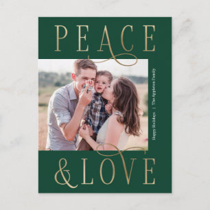 Love Peace Editable Color Photo Holiday Carte post