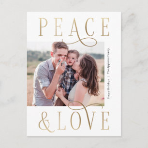 Love Peace Editable Color Photo Holiday Carte post