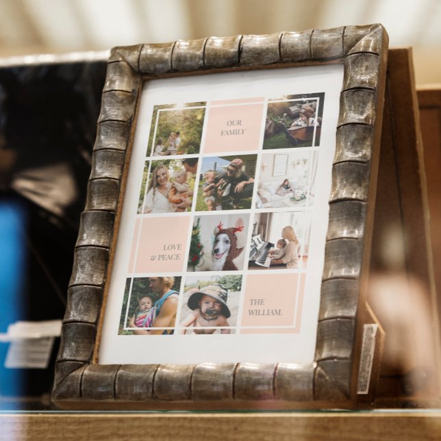 LOVE & PEACE FAMILLE PHOTO COLLAGE POSTER ET IMPRI (Créateur téléchargé)