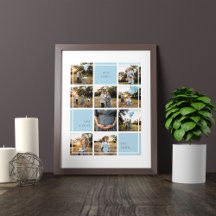LOVE & PEACE FAMILLE PHOTO COLLAGE POSTER ET IMPRI