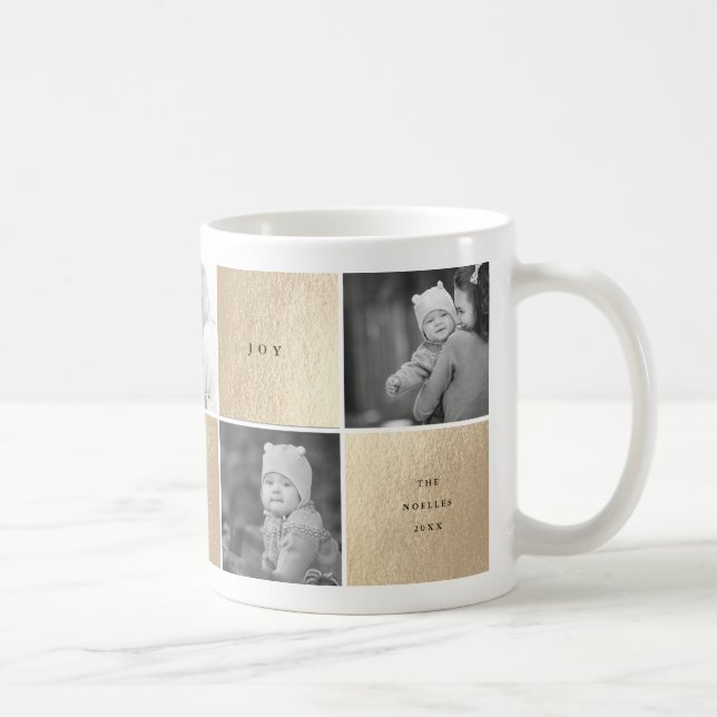 Love Peace Joy Blocks Photo Collage Holiday Mug (Droite)