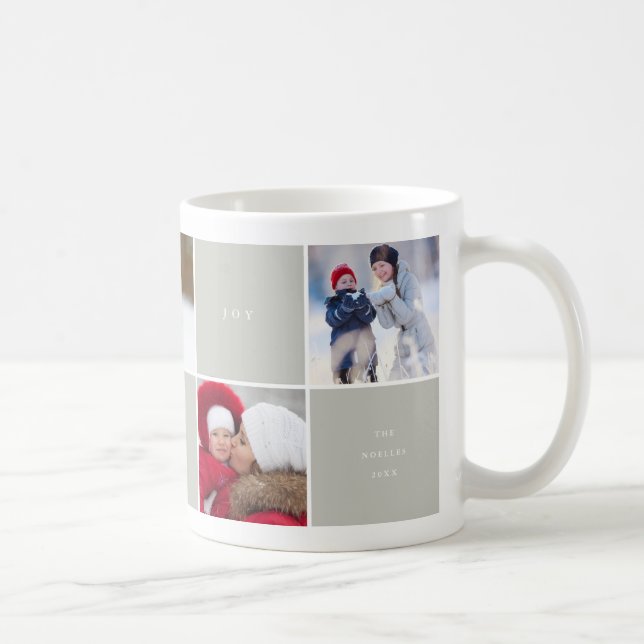 Love Peace Joy Couleur Blocs Photo Collage Mug (Droite)