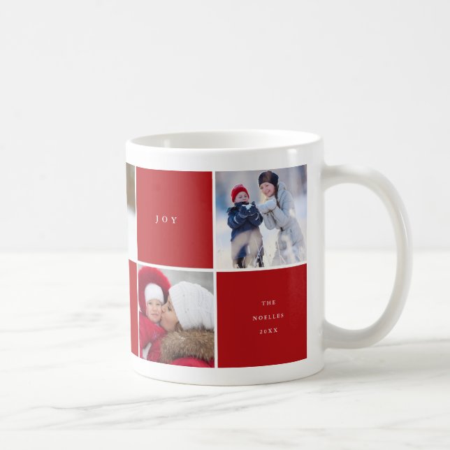 Love Peace Joy Couleur Blocs Photo Collage Mug (Droite)