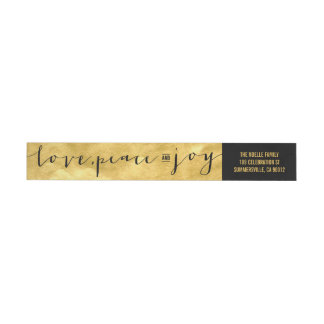 Love Peace Joy Gold Foil Étiquette de adresse