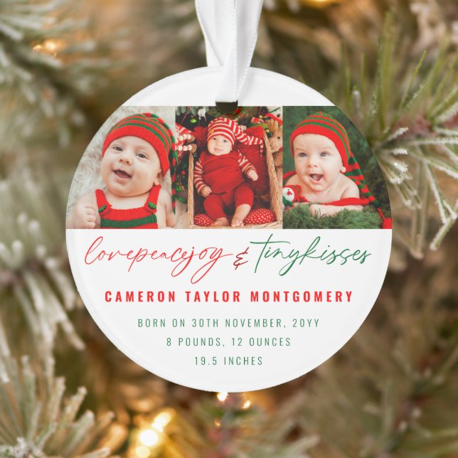 Love Peace Joy & Tiny Kisses 1er Noël de bébé (Arbre)