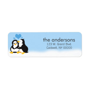 Love Penguins Retourner les étiquettes d'adresse