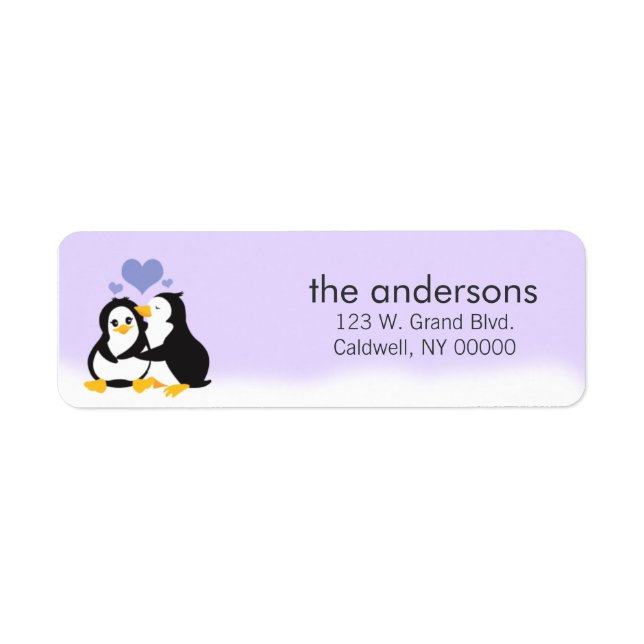 Love Penguins Retourner les étiquettes d'adresse (Devant)