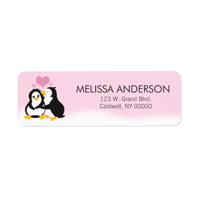 Love Penguins Retourner les étiquettes d'adresse (Devant)