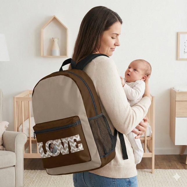 Love Photo sac à dos (Congratulate a new mom with this personalized love photo backpack! )