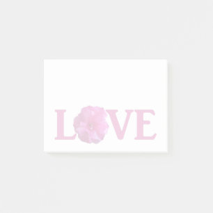 Love Pink Flower Post-it Notes