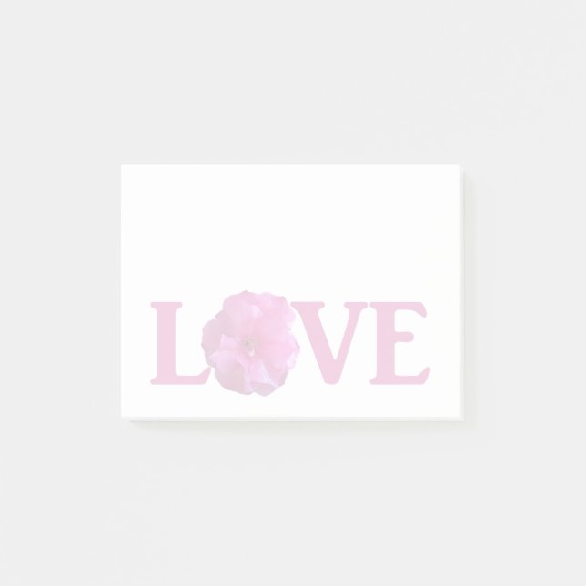 Love Pink Flower Post-it Notes (Devant)