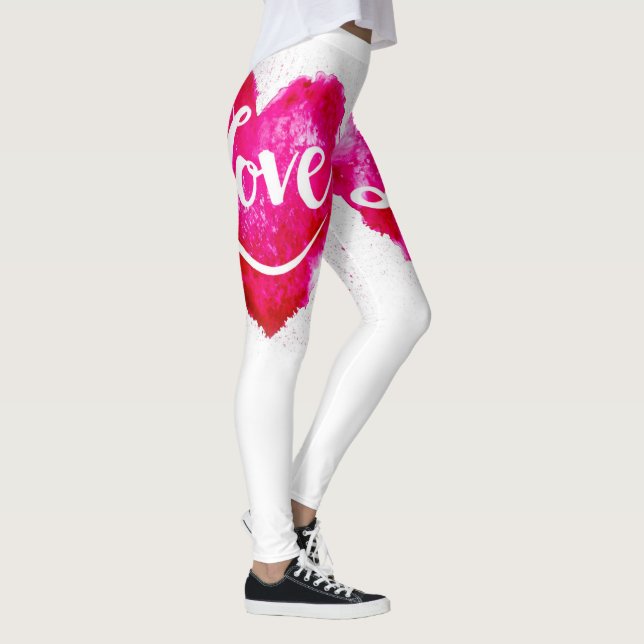 Love Pink Heart Leggings (Droite)