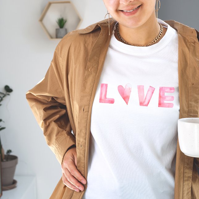 Love Pink Heart Valentine's Day / T-shirt été (Front)