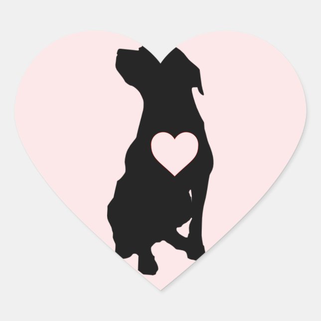 Love Pitbulls Stickers Coeur Rose (Devant)