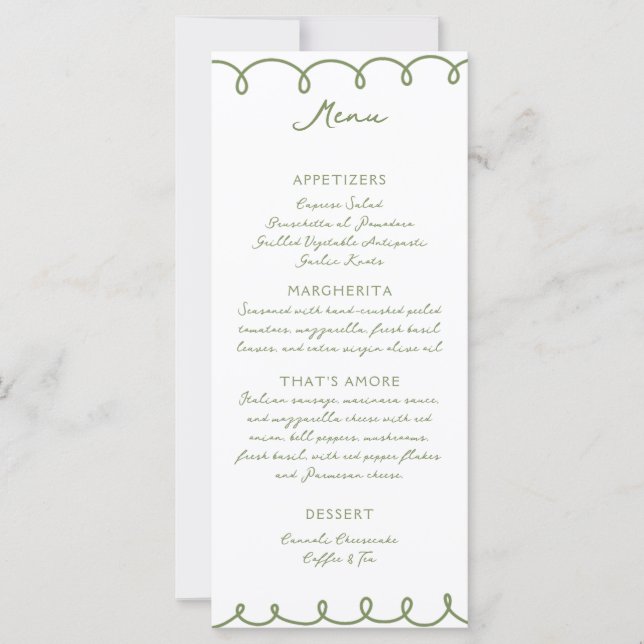 Love & Pizza | Menu fantaisiste (Devant)