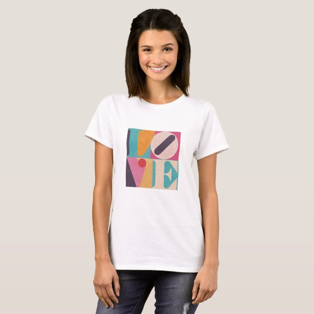 LOVE Pop Art – Retro Valentine’s T-Shirt (Devant entier)