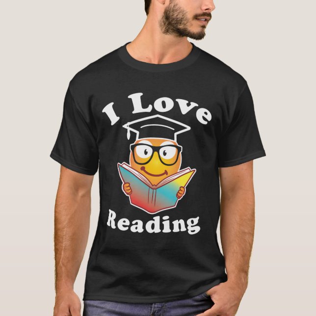 Love Reading Love Emojis Love This Gift T-Shirt (Devant)