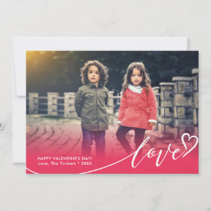 LOVE Red Fade Saint Valentin Carte photo