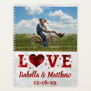 Love Red Hearts Stars Mariage photo personnalisé