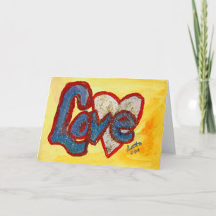 Love Red Rimmed Heart Carte de voeux ou cartes de 