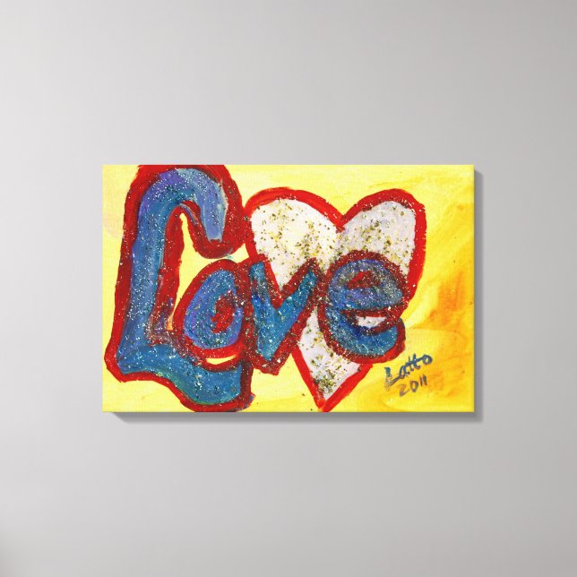 Love Red Rimmed Heart Peinture toile Imprimer (Recto)