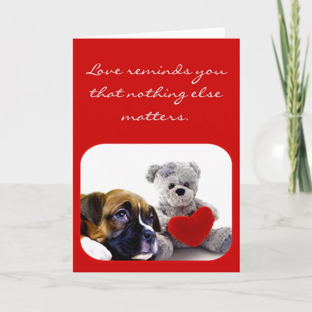 Love Reminds You boxer chiot carte de voeux (Devant)