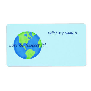 Love Respect Earth Globe Nom Balise Sticker