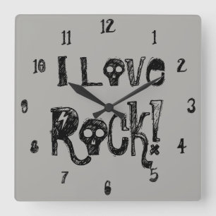 Love Rock Skuls Horloge murale