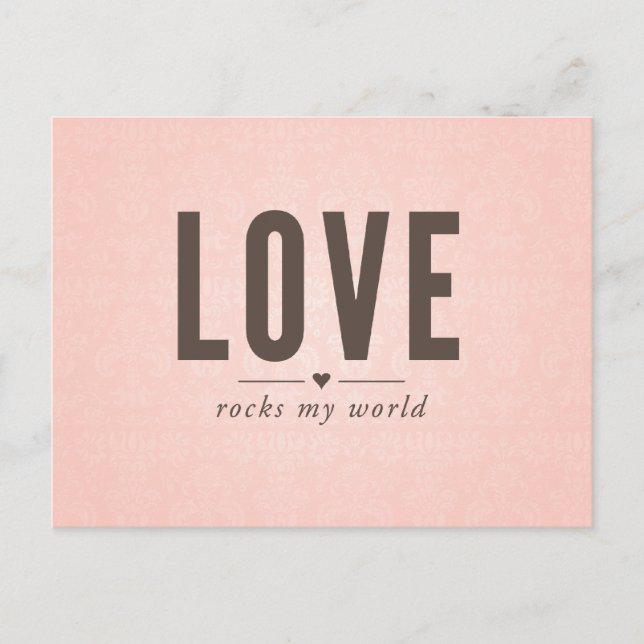 Love Rocks My World Carte Postale Vintage (Devant)
