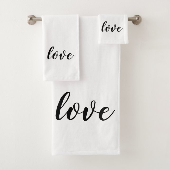 Love Script Valentine Mariage Serviette ensemble d (En situation)