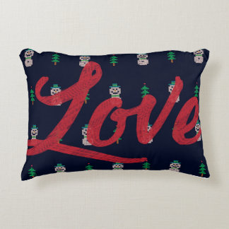 Love Snowman coussin accent de Noël