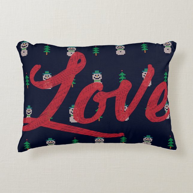 Love Snowman coussin accent de Noël (Devant)