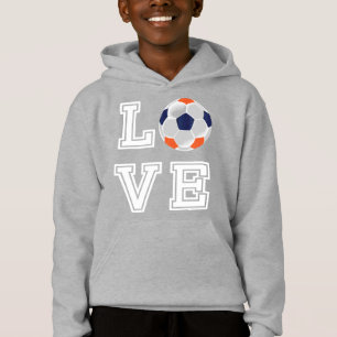 Love Soccer - Lettres blanches - Marine et Orange