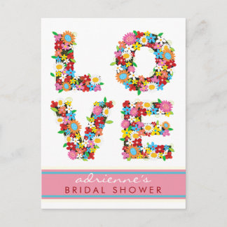 LOVE Spring Flowers Fête des mariées Mariage Carte