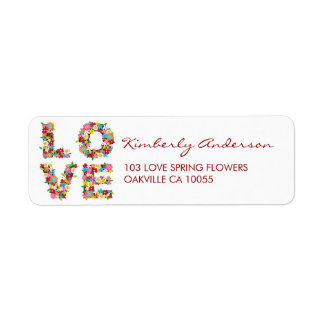 LOVE Spring Flowers Wedding showers Étiquettes de