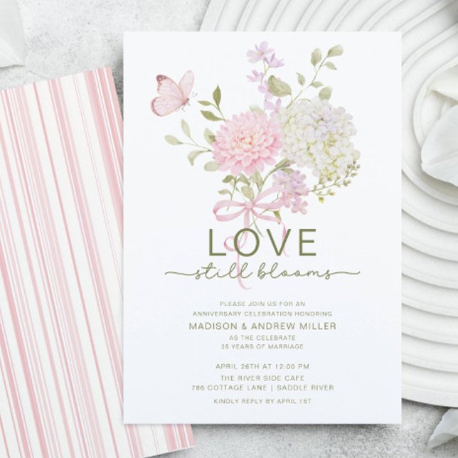 Love Still Blooms Anniversary Invitation (Créateur téléchargé)