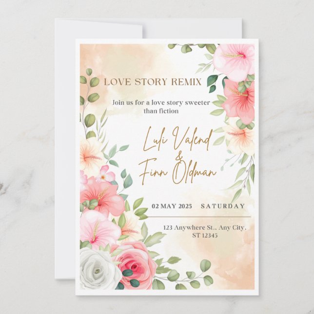 Love Story Remix Mariage Invitation numérique (Devant)