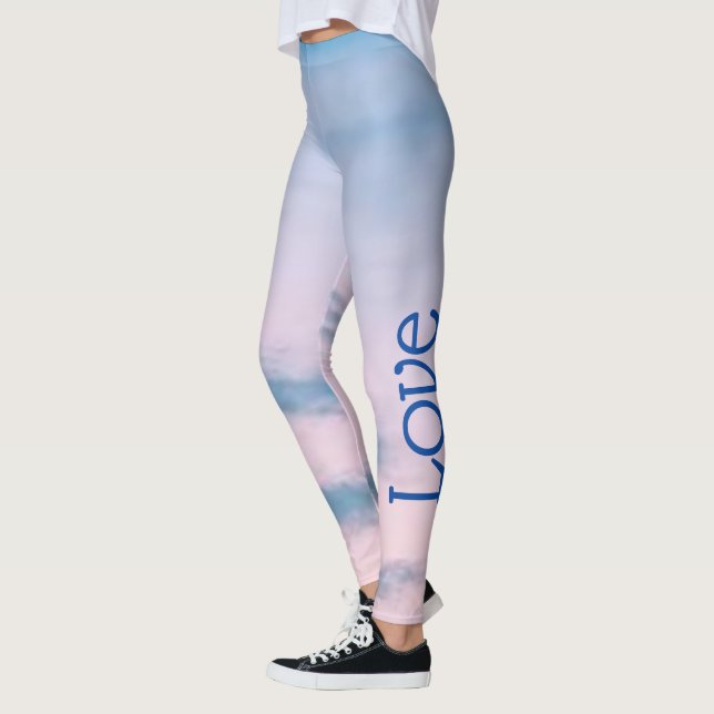 Love Summer Blue Yoga Pantalons, Leggings (Gauche)