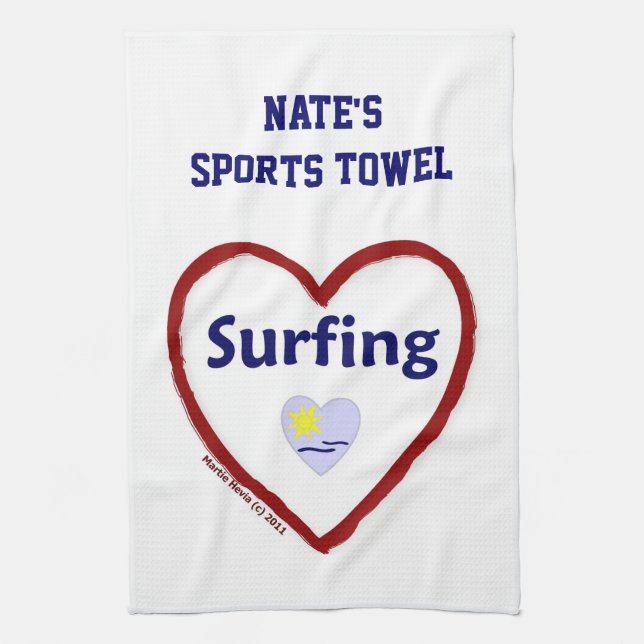 Love Surfing - Serviette de sport (Personnaliser) (Vertical)