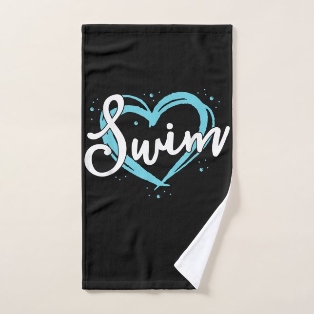 Love Swim Team Heart Lover Blue Swimmer (Serviette à main)