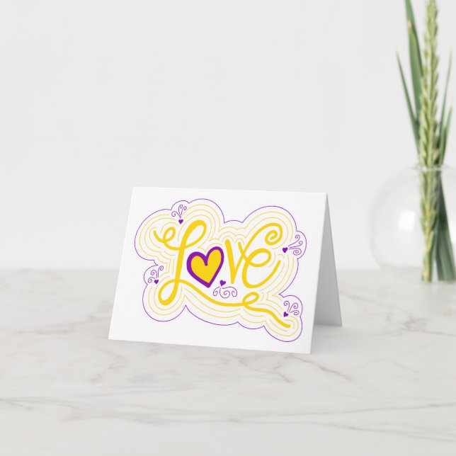 Love Swirl Doodle Intersex Pride Drapeau (Devant)