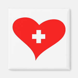 Love Switzerland - Aimant frigo coeur suisse