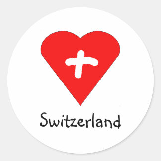 Love Switzerland - autocollant de coeur suisse