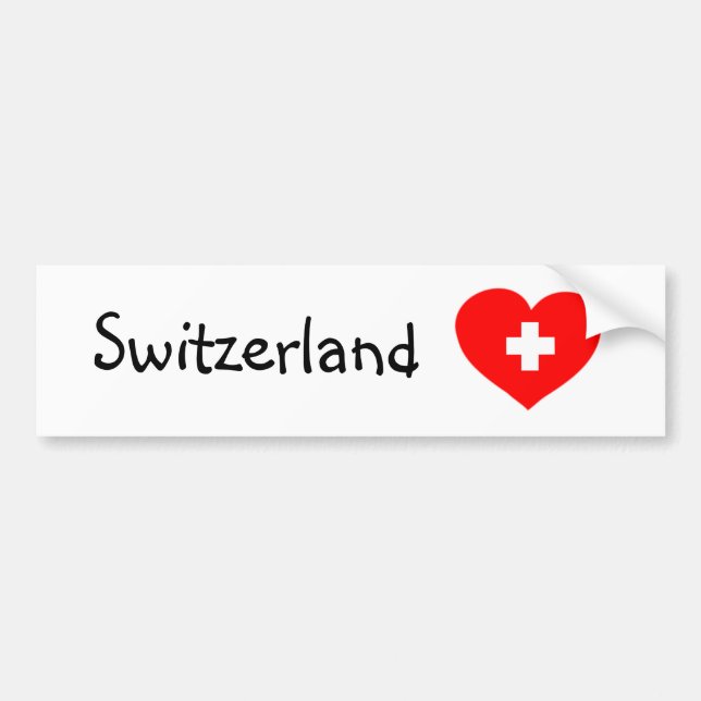 Love Switzerland - autocollant de pare-chocs cardi (Devant)