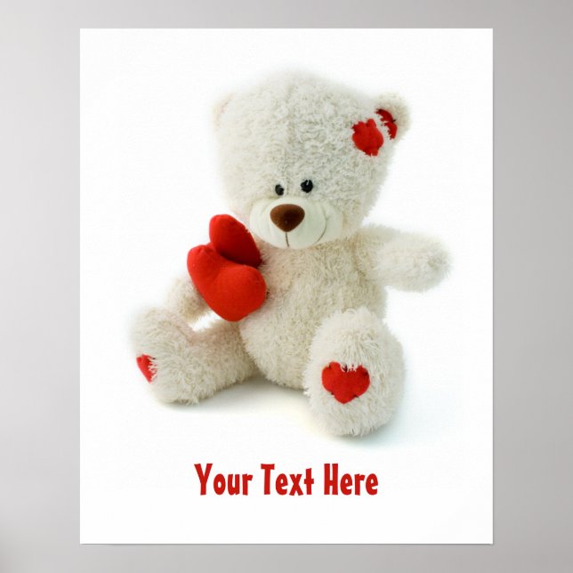 Love Teddy Valentine poster personnalisé (Devant)