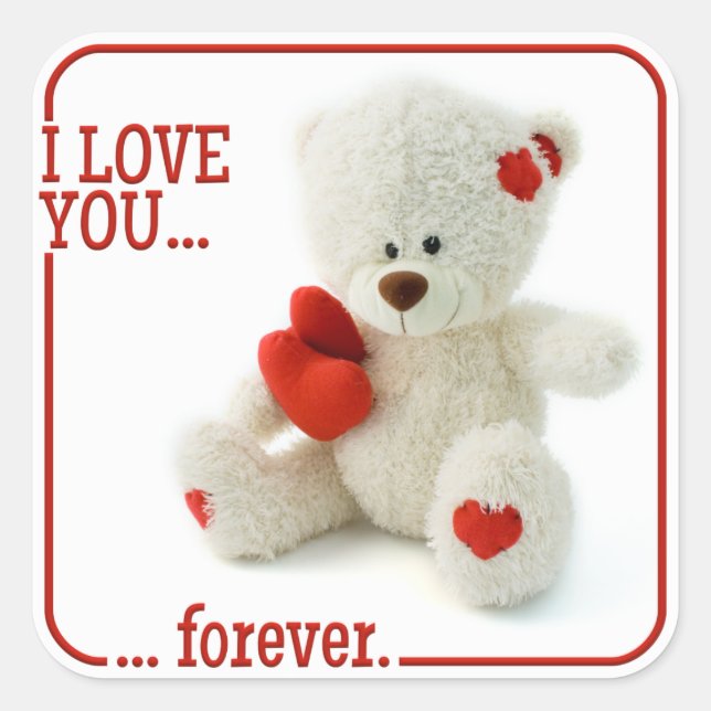 Love Teddy Valentine stickers (Devant)