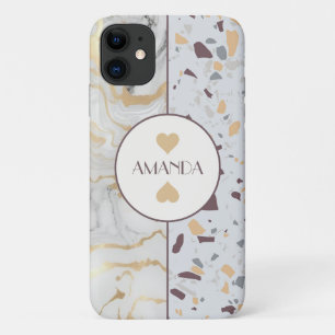 Love Terrazzo Marble coque iphone nom du client