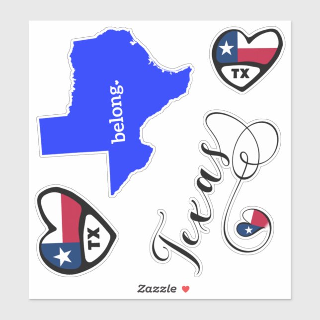 Love Texas, Feuille de Stickers Coupe Die (Feuille)