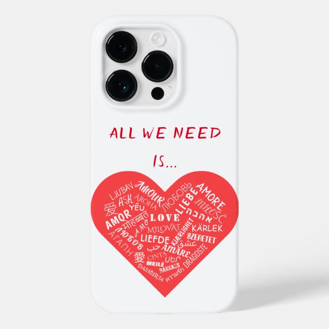 Love Text Heart coque iphone multilingue (Verso)