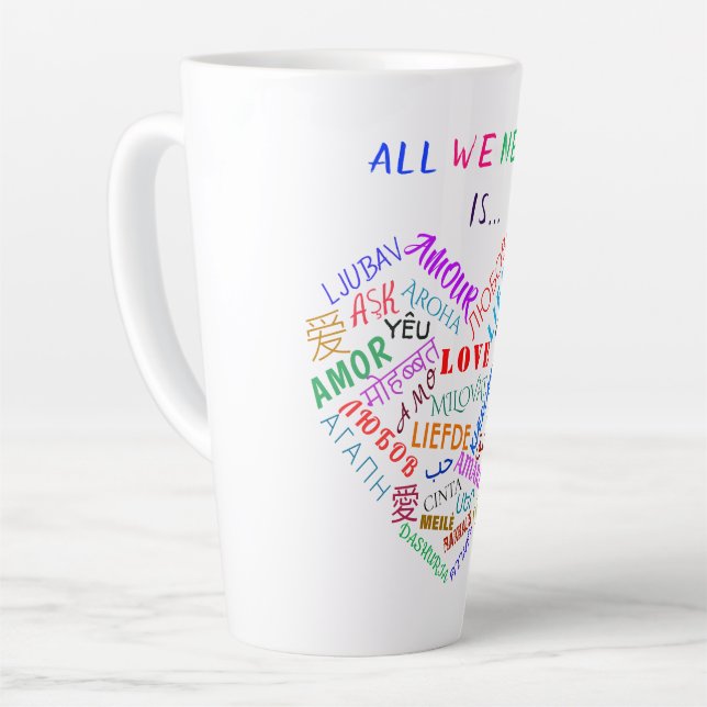 Love Text Latte Mug (Angle gauche)
